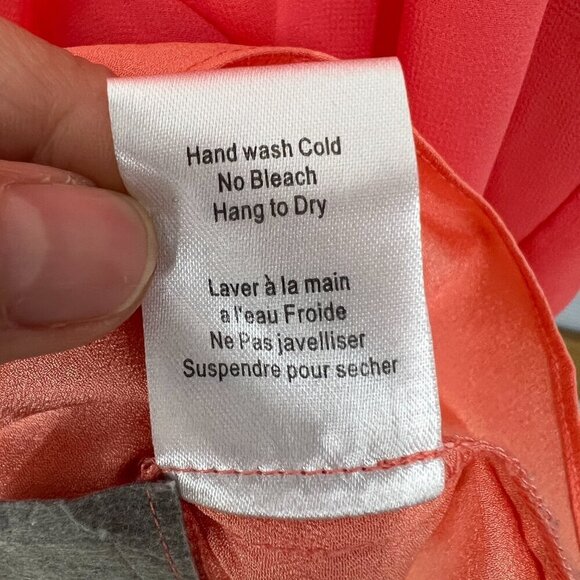 NWOT (Plenty) Propaganda Coral Pleated Tulip Wrap Hem Sleeveless Midi Dress Sz M - Picture 9 of 10